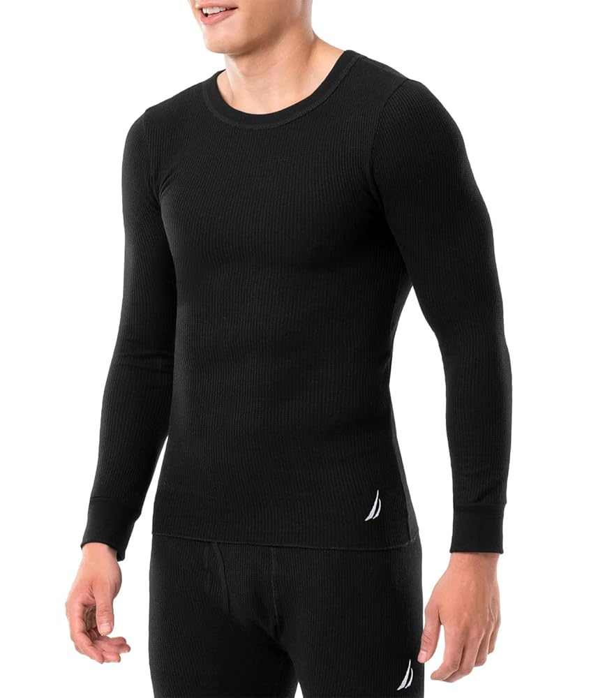 Nautica Men's Long Sleeve Base Layer Set Crewneck Waffle